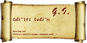 Gálfi Iván névjegykártya