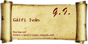 Gálfi Iván névjegykártya