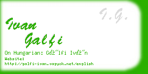 ivan galfi business card